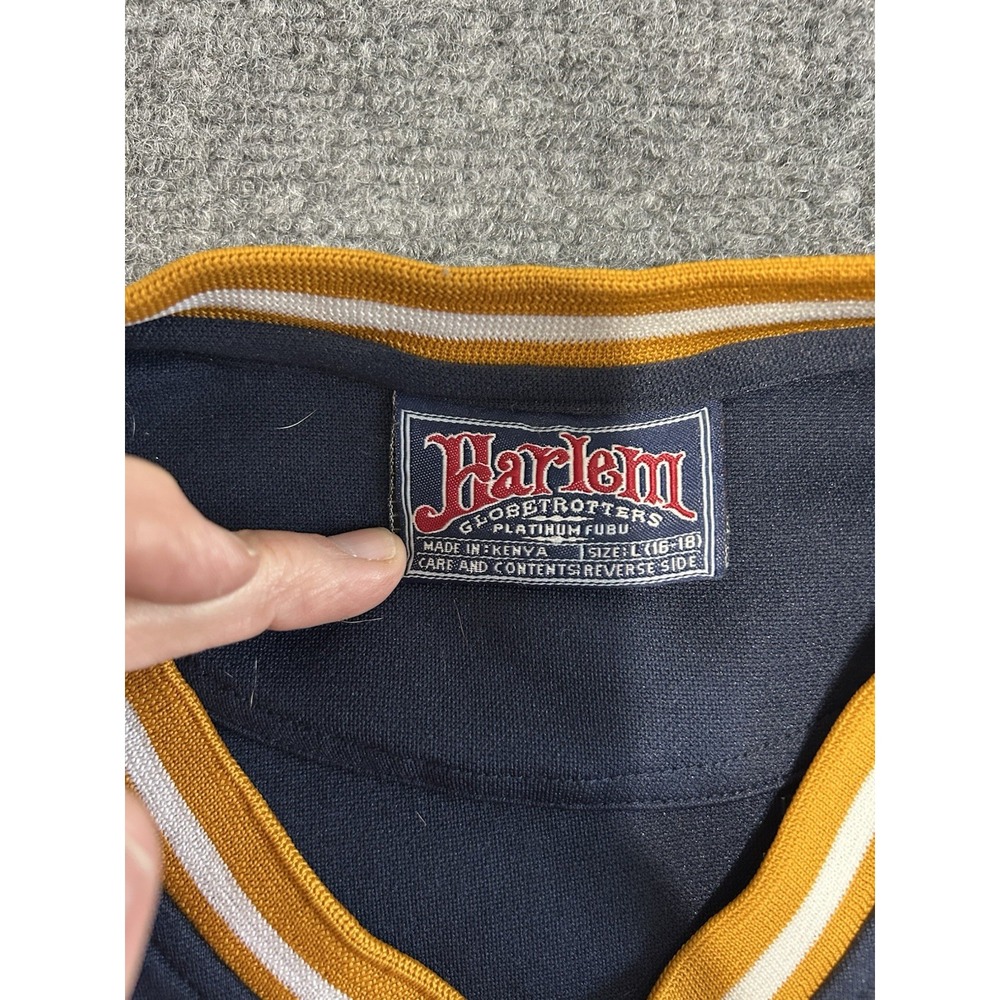 HARLEM GLOBETROTTERS PLATINUM FUBU ADULT Size Large‎ Blue JERSEY see pics size View 5